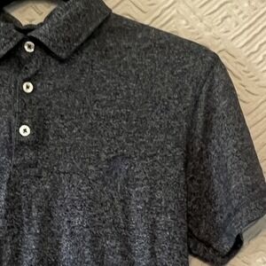 Rugby University Polo Shirt Sz Small Gray Blue Heathered Short Sleeve Lion Logo